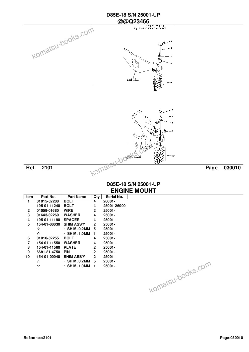 Komatsu d85e-18 s/n 25001-up Parts catalog cover Page 3 Komatsu d85e-18 s/n 25001-up Parts catalog cover Page 3