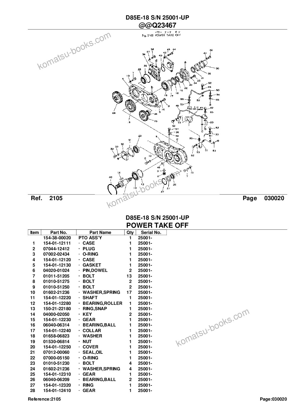 Komatsu d85e-18 s/n 25001-up Parts catalog cover Page 4 Komatsu d85e-18 s/n 25001-up Parts catalog cover Page 4