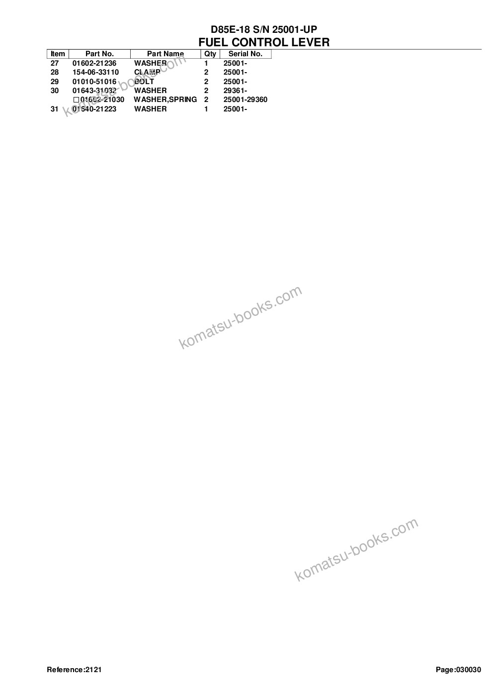 Komatsu d85e-18 s/n 25001-up Parts catalog cover Page 7 Komatsu d85e-18 s/n 25001-up Parts catalog cover Page 7