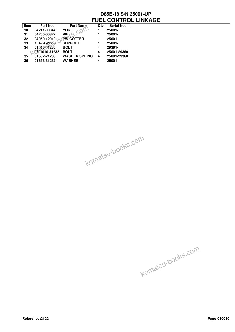 Komatsu d85e-18 s/n 25001-up Parts catalog cover Page 9 Komatsu d85e-18 s/n 25001-up Parts catalog cover Page 9