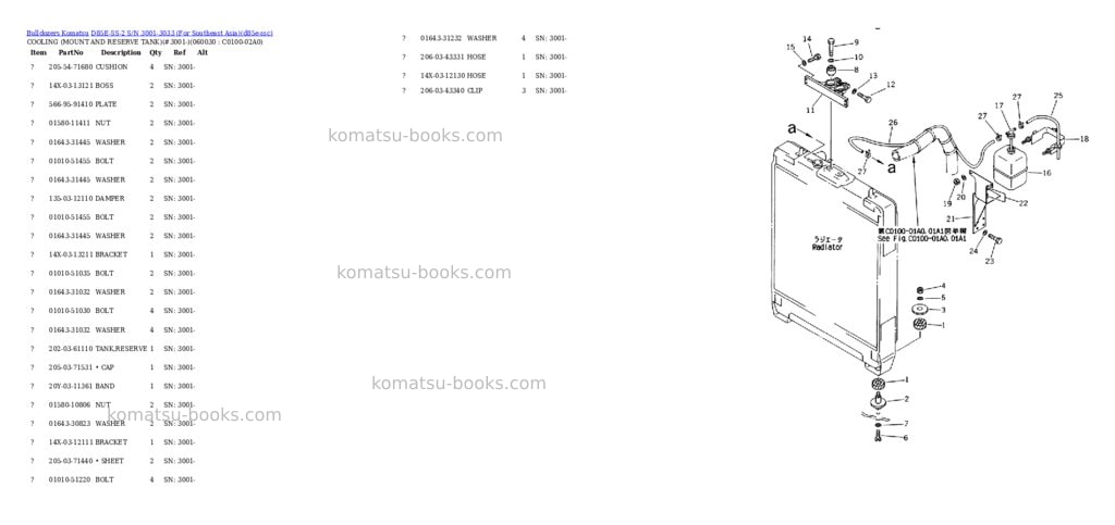 Komatsu d85e-ss-2 s/n 3001-3033 for southeast asia Parts catalog cover Page 6