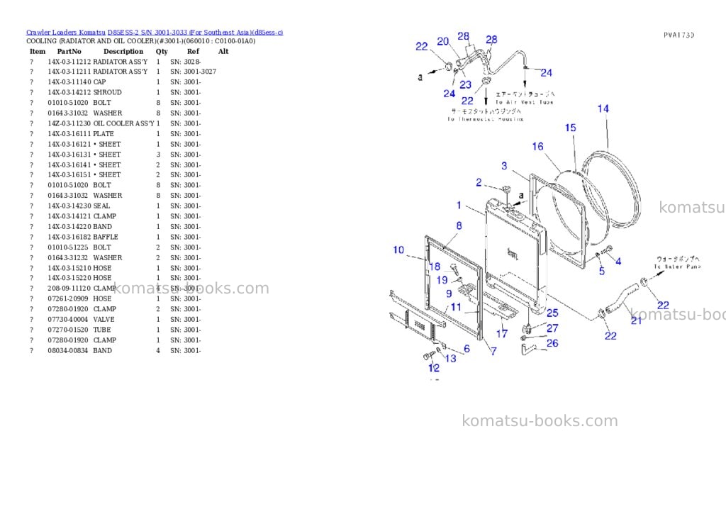Komatsu D85ESS-2 S/N 3001-3033 (For Southeast Asia) Parts catalog cover Page 4