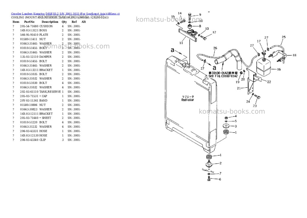 Komatsu D85ESS-2 S/N 3001-3033 (For Southeast Asia) Parts catalog cover Page 7