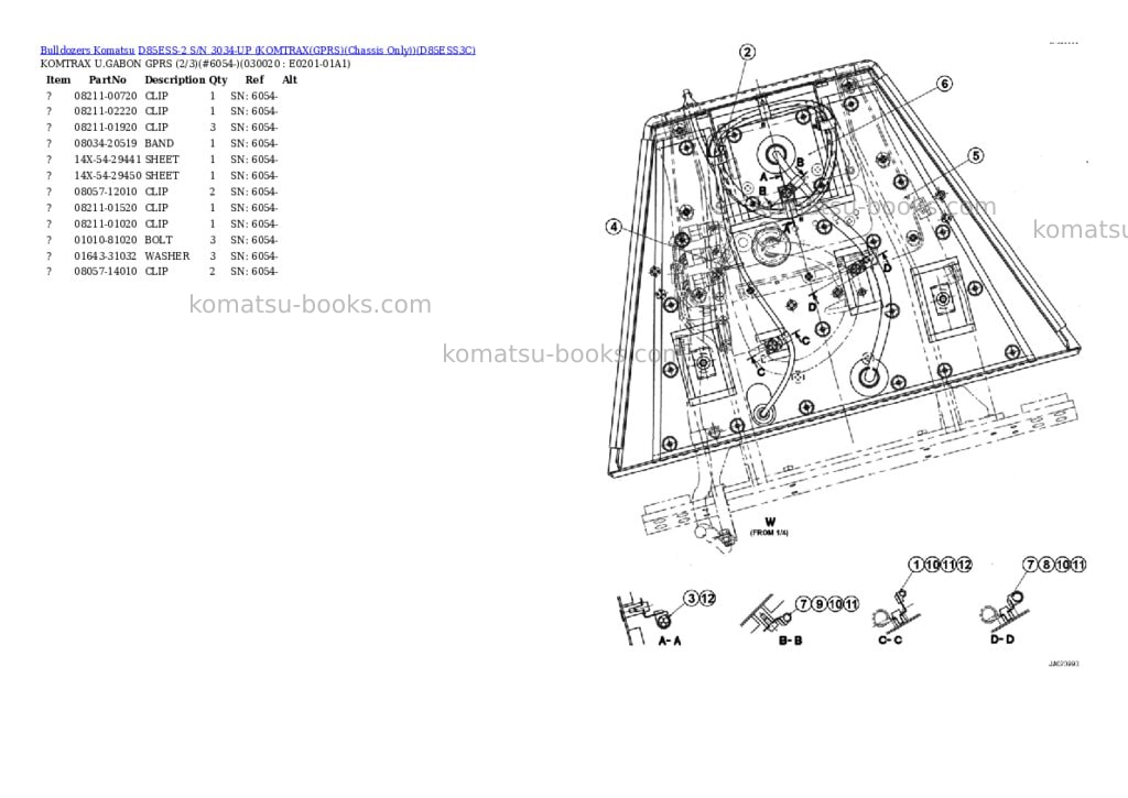 Komatsu d85ess-2 s/n 3034-up komtraxgprschassis only Parts catalog cover