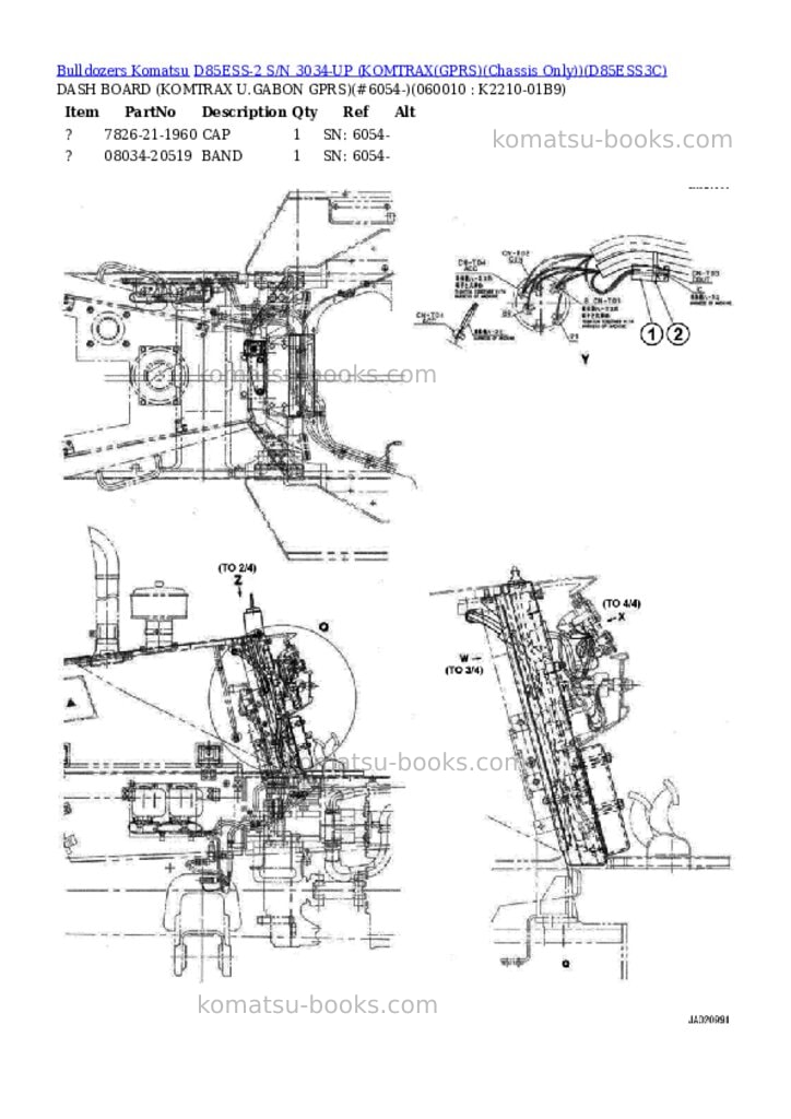 Komatsu d85ess-2 s/n 3034-up komtraxgprschassis only Parts catalog cover Page 3