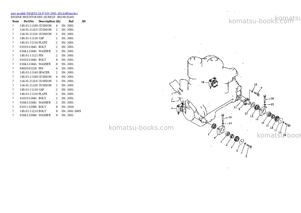 Komatsu D85ESS-2A-P S/N 3001-3033 Parts catalog cover Komatsu D85ESS-2A-P S/N 3001-3033 Parts catalog cover