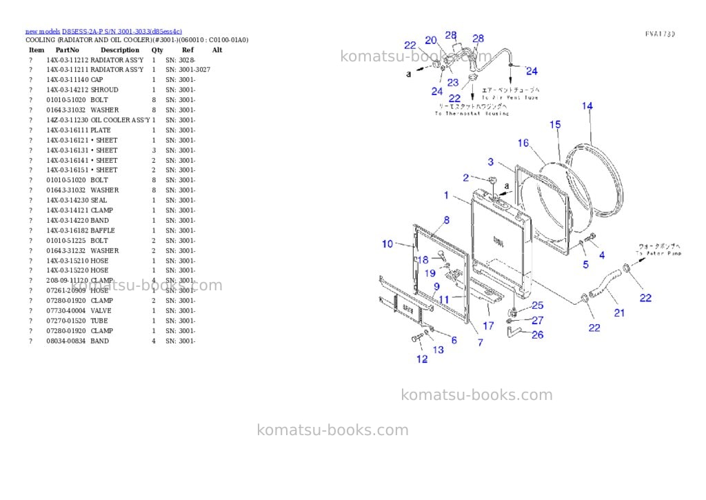 Komatsu D85ESS-2A-P S/N 3001-3033 Parts catalog cover Page 3 Komatsu D85ESS-2A-P S/N 3001-3033 Parts catalog cover Page 3