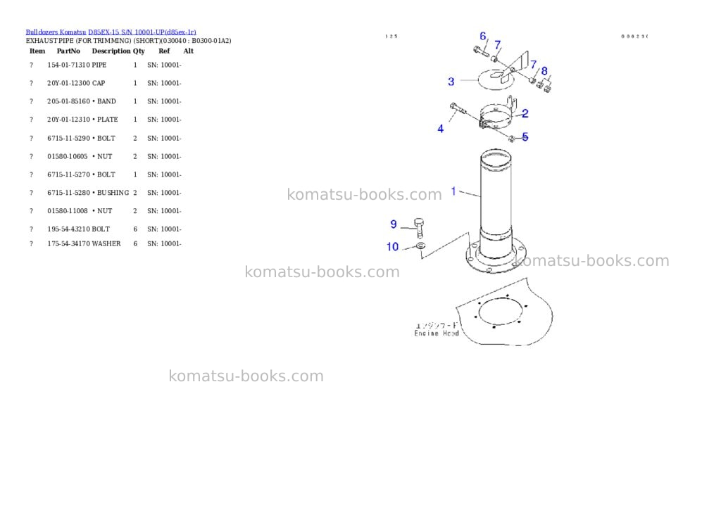Komatsu d85ex-15 s/n 10001-up landfill spec. Parts catalog cover Page 2
