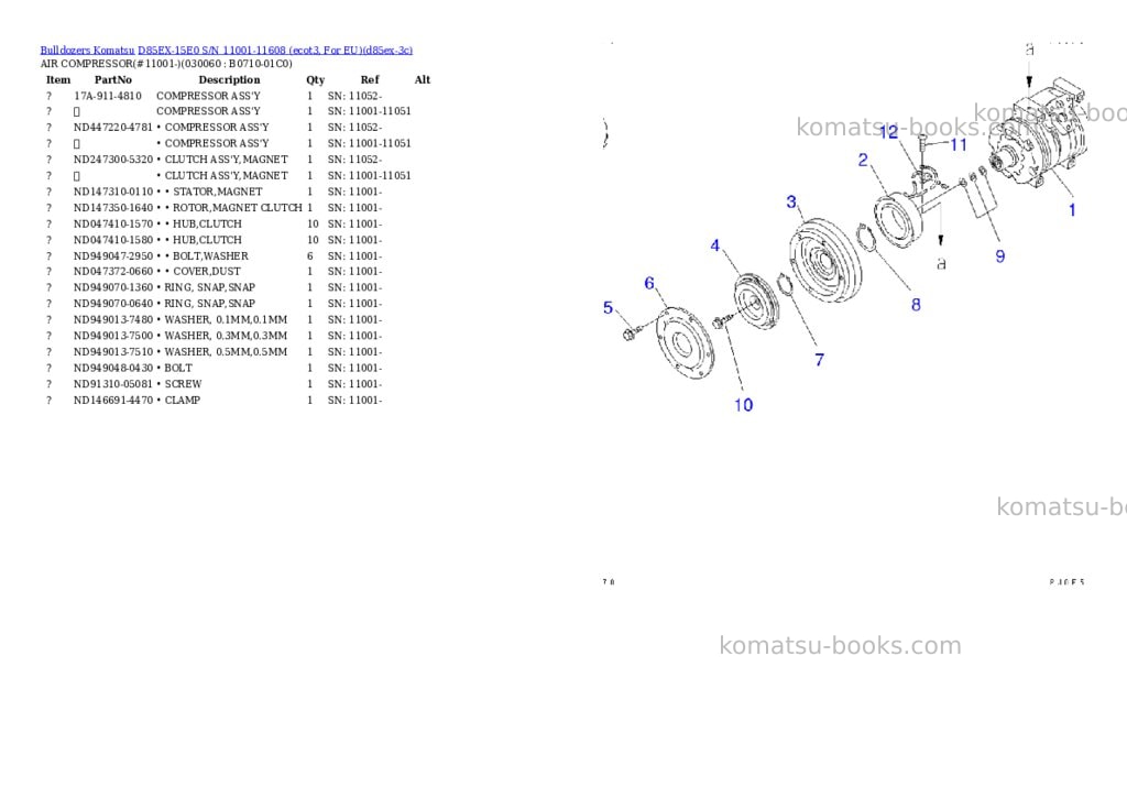 Komatsu d85ex-15e0 s/n 11001-11608 ecot3, for eu Parts catalog cover Page 5