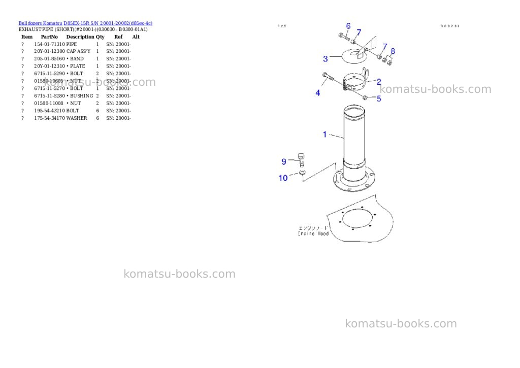 Komatsu d85ex-15r s/n 20001-20002 Parts catalog cover Page 2 Komatsu d85ex-15r s/n 20001-20002 Parts catalog cover Page 2