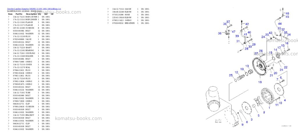Komatsu d85ms-15 s/n 1001-1005 Parts catalog cover Page 3