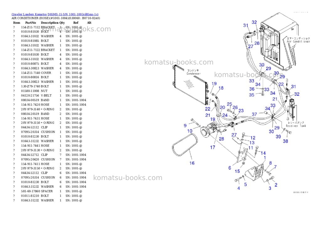 Komatsu d85ms-15 s/n 1001-1005 Parts catalog cover Page 5