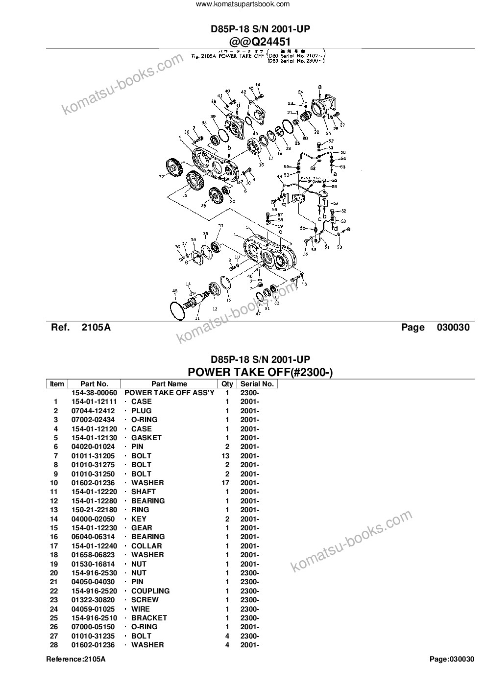 Komatsu d85p-18 s/n 2001-up Parts catalog cover Page 6