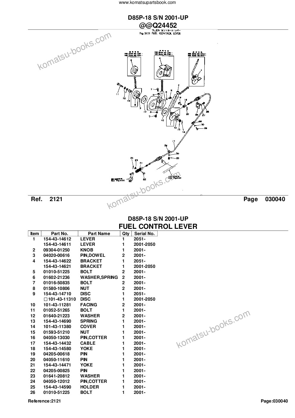 Komatsu d85p-18 s/n 2001-up Parts catalog cover Page 8