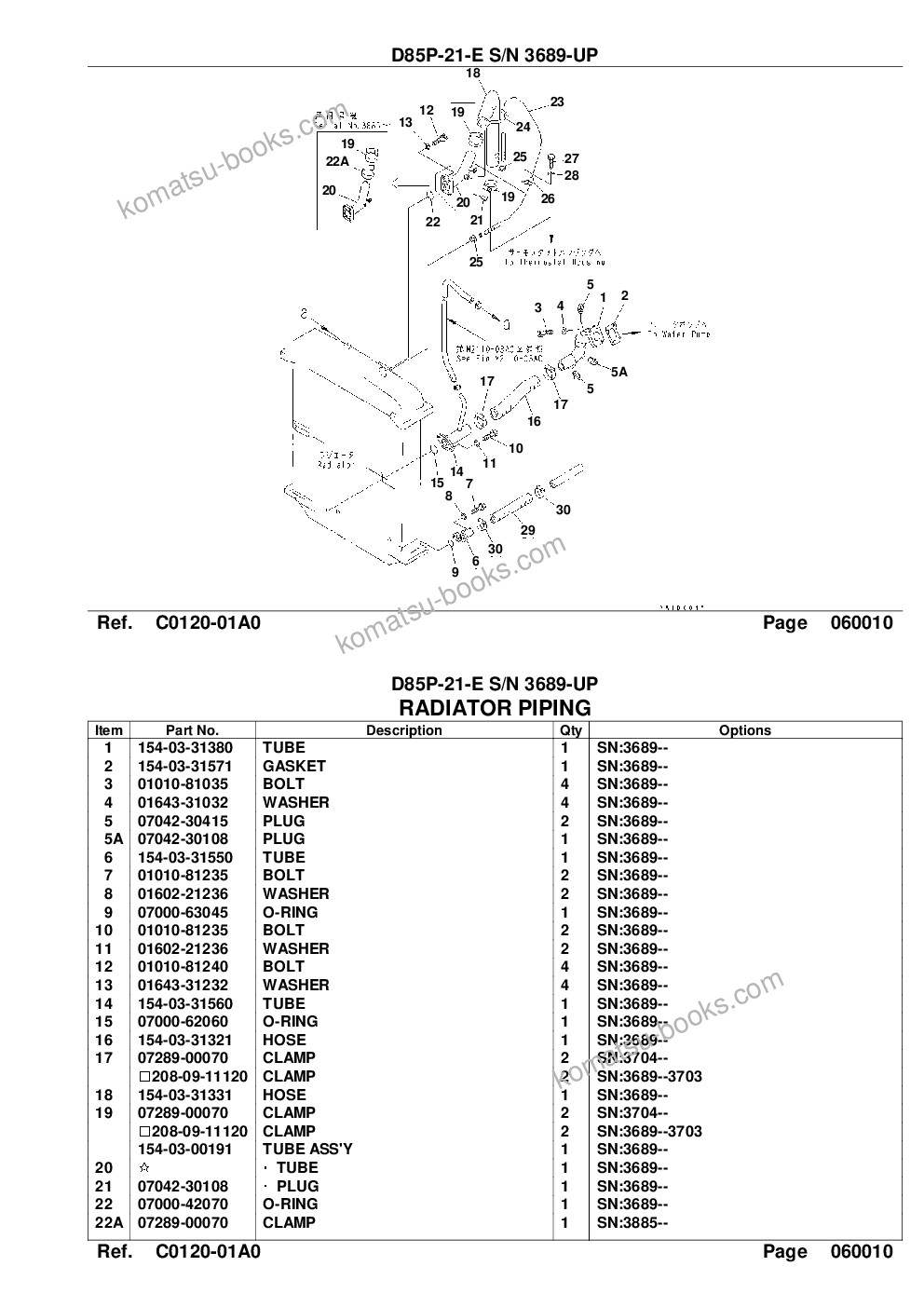Komatsu d85p-21-e s/n 3689-up Parts catalog cover Page 10