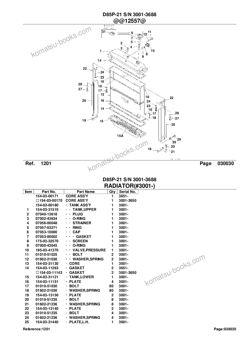 Komatsu d85p-21 s/n 3001-3688 Parts catalog cover Page 7