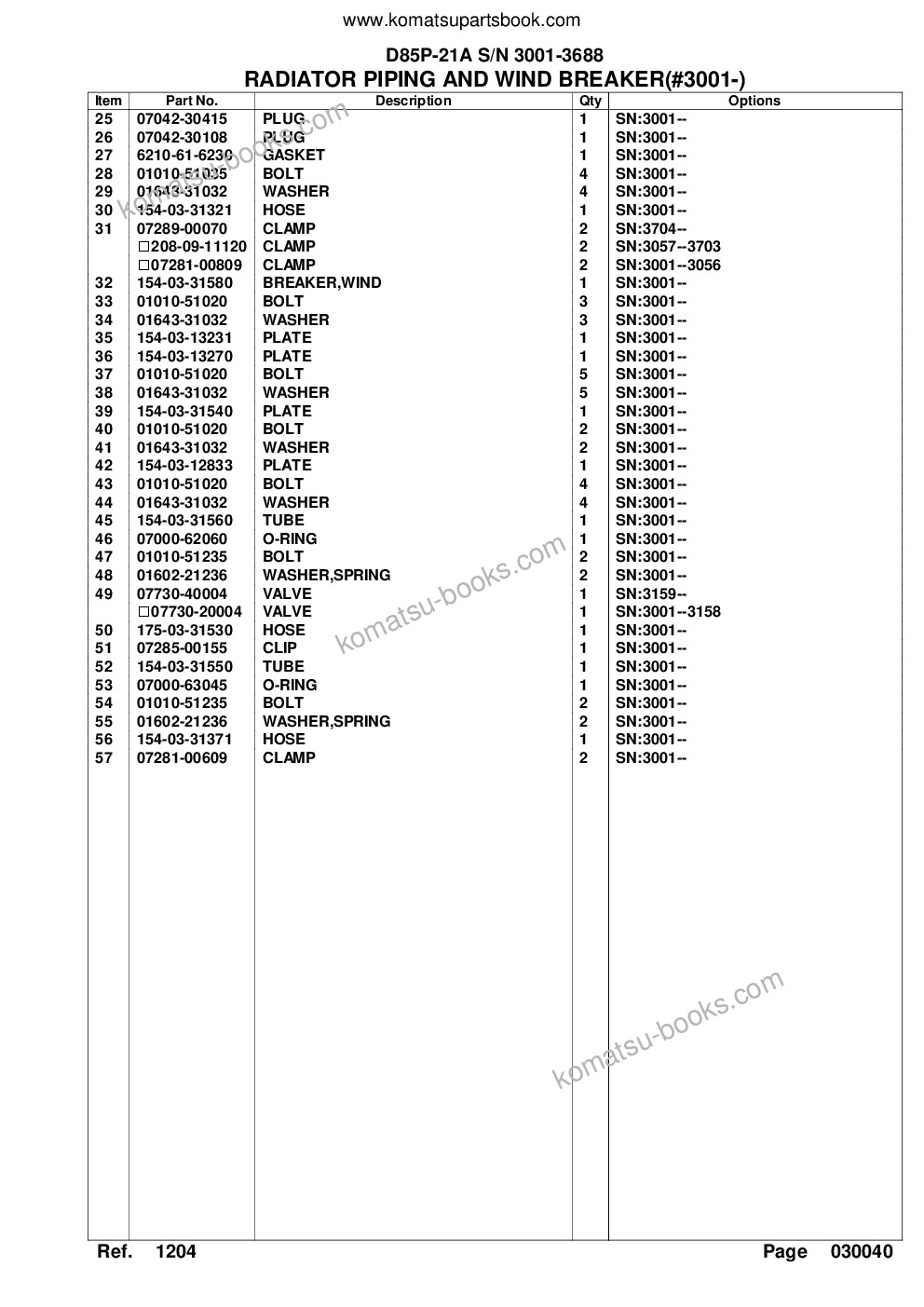 Komatsu d85p-21a s/n 3001-3688 Parts catalog cover Page 10 Komatsu d85p-21a s/n 3001-3688 Parts catalog cover Page 10