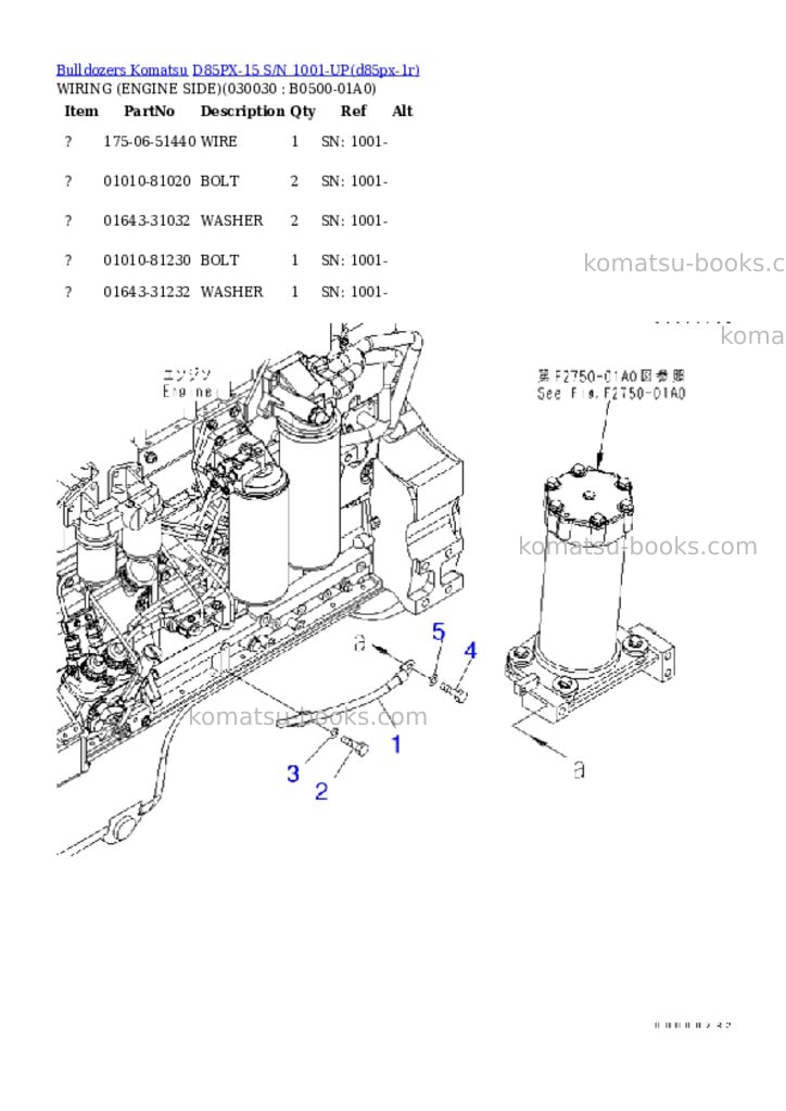 Komatsu d85px-15 s/n 1001-up Parts catalog cover Page 2