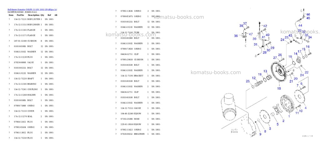 Komatsu d85px-15 s/n 1001-up Parts catalog cover Page 3