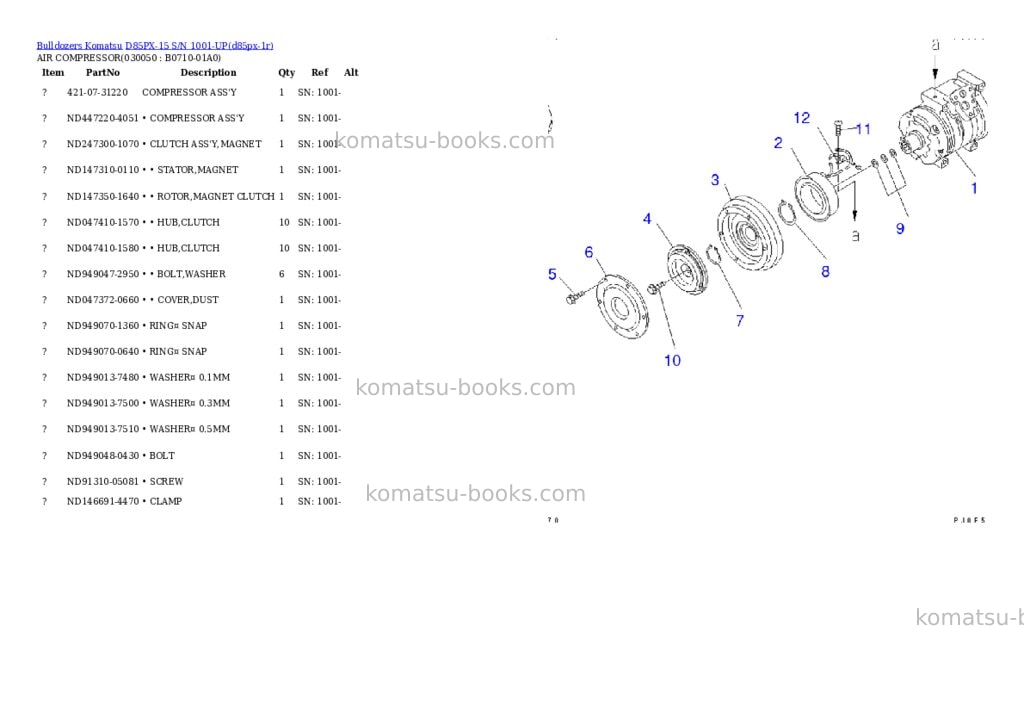Komatsu d85px-15 s/n 1001-up Parts catalog cover Page 4