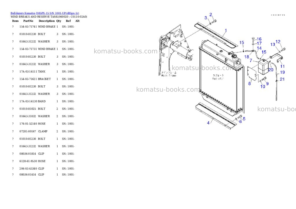 Komatsu d85px-15 s/n 1001-up Parts catalog cover Page 9