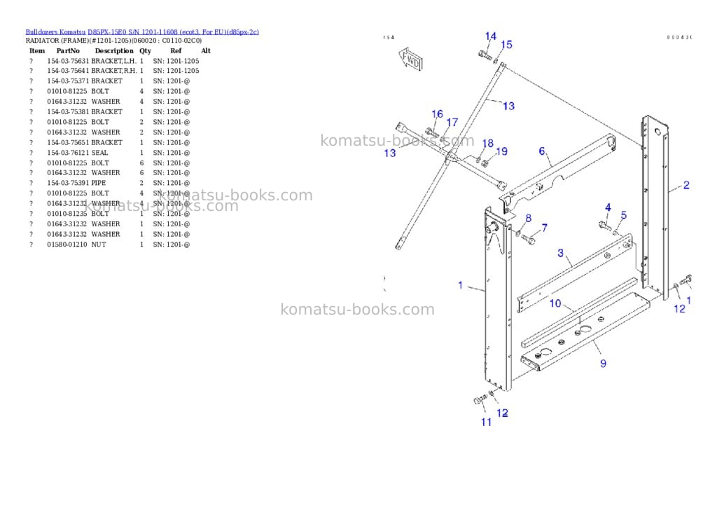 Komatsu d85px-15e0 s/n 1201-11608 ecot3, for eu Parts catalog cover Page 10