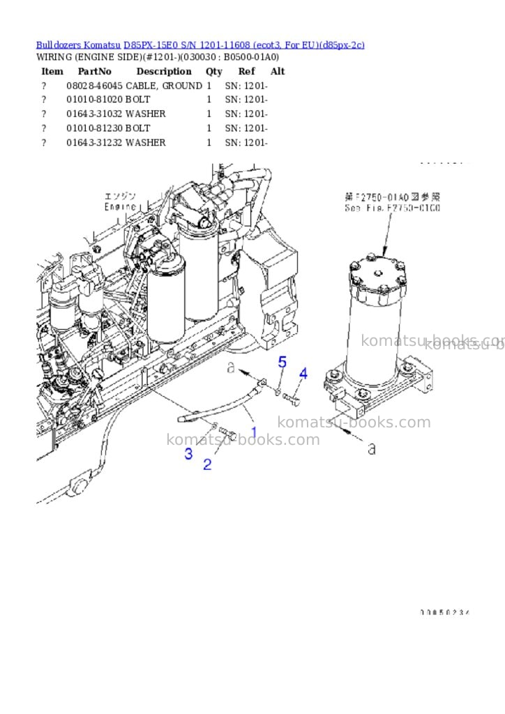 Komatsu d85px-15e0 s/n 1201-11608 ecot3, for eu Parts catalog cover Page 2