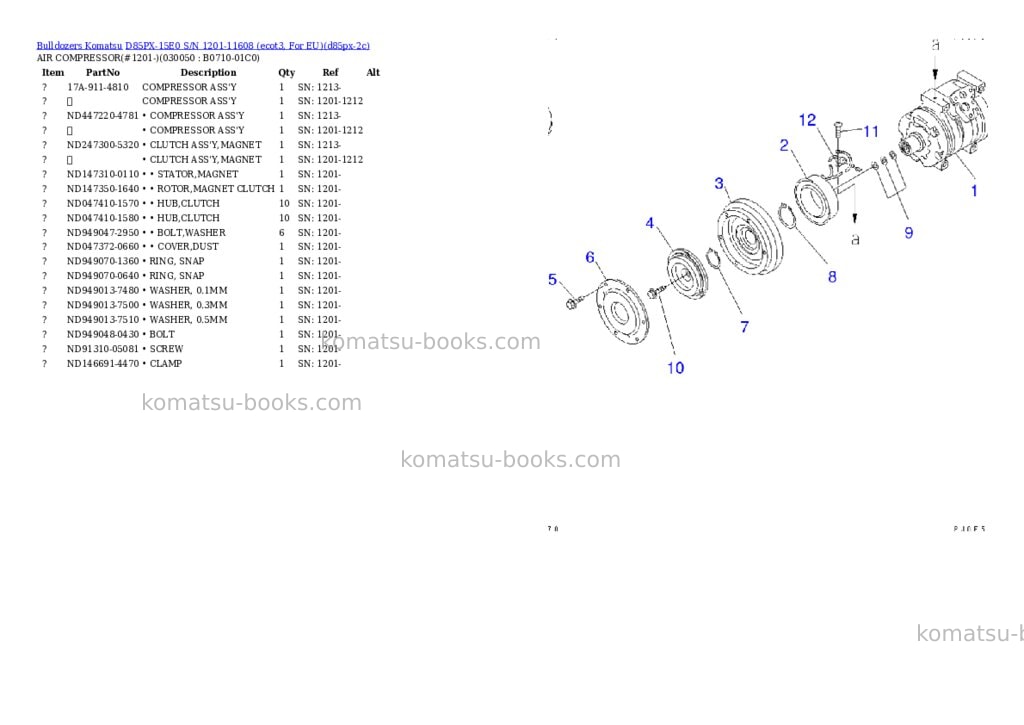 Komatsu d85px-15e0 s/n 1201-11608 ecot3, for eu Parts catalog cover Page 4