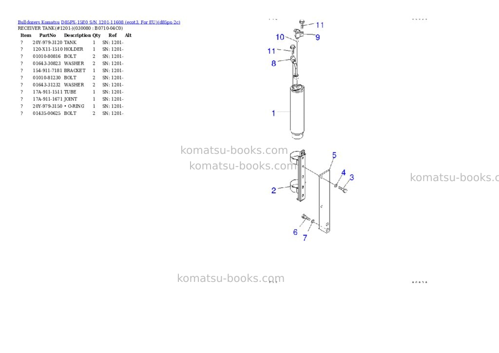 Komatsu d85px-15e0 s/n 1201-11608 ecot3, for eu Parts catalog cover Page 7