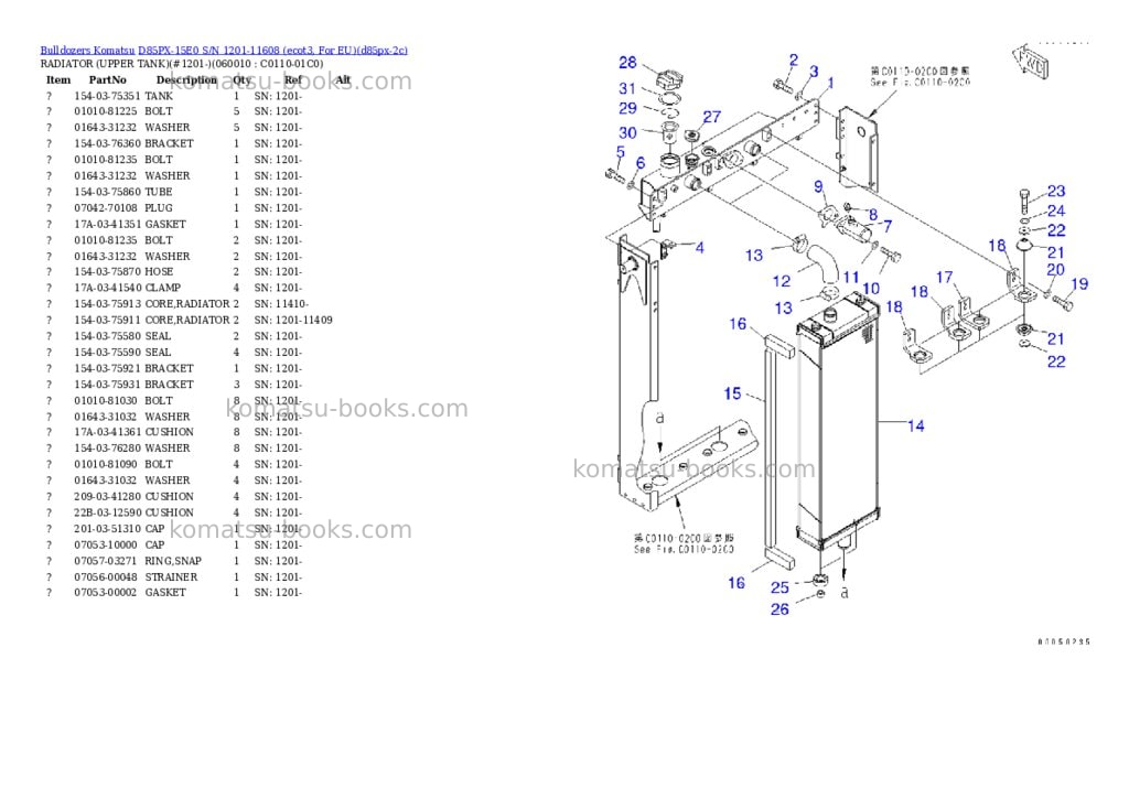 Komatsu d85px-15e0 s/n 1201-11608 ecot3, for eu Parts catalog cover Page 9