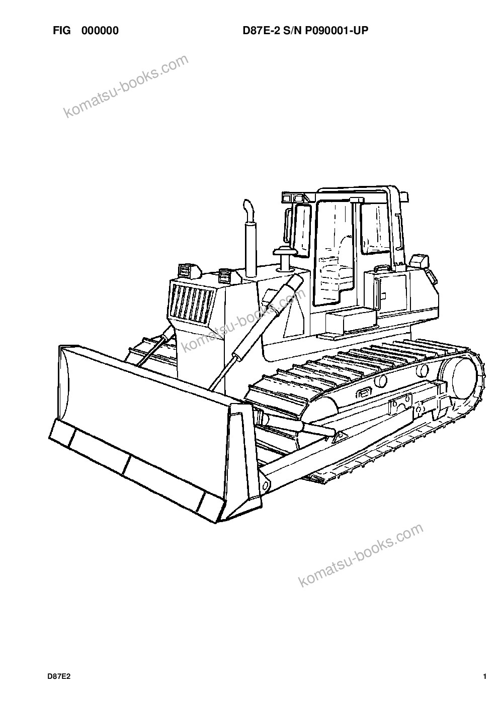 Komatsu d87e-2 s/n p090001-up Parts catalog cover