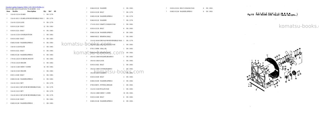 Komatsu d95s-1 s/n 1003-up Parts catalog cover Page 8 Komatsu d95s-1 s/n 1003-up Parts catalog cover Page 8