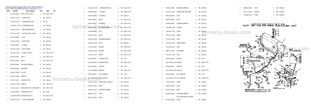 Komatsu d95s-1 s/n 1003-up Parts catalog cover Page 9 Komatsu d95s-1 s/n 1003-up Parts catalog cover Page 9