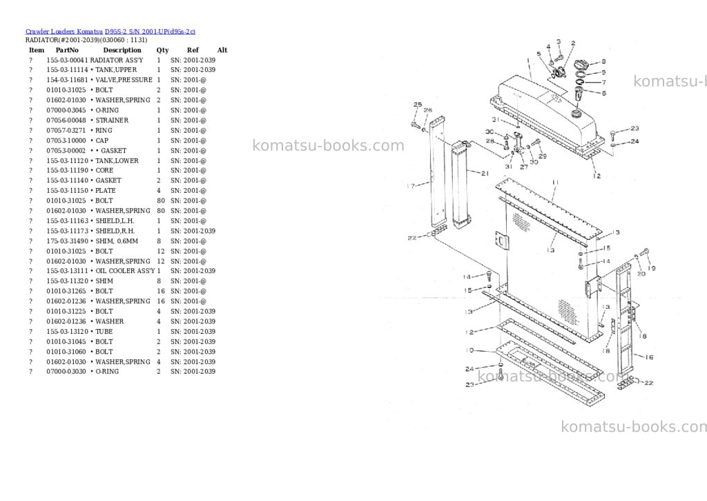 Komatsu d95s-2 s/n 2001-up Parts catalog cover Page 5 Komatsu d95s-2 s/n 2001-up Parts catalog cover Page 5