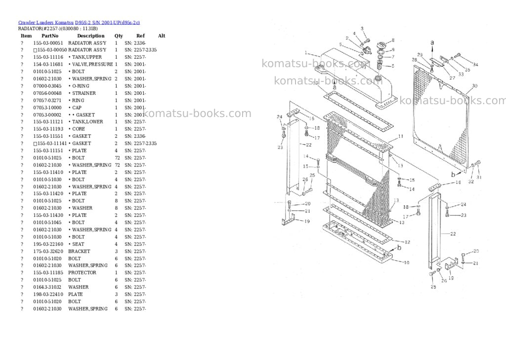 Komatsu d95s-2 s/n 2001-up Parts catalog cover Page 7 Komatsu d95s-2 s/n 2001-up Parts catalog cover Page 7