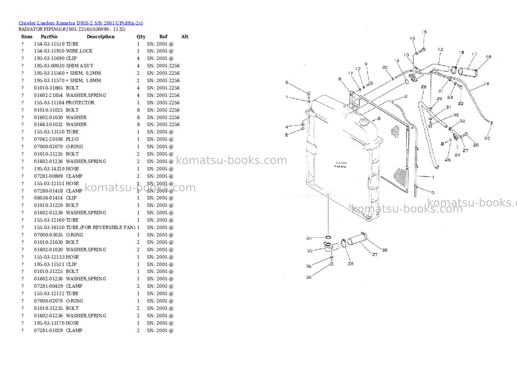 Komatsu d95s-2 s/n 2001-up Parts catalog cover Page 8 Komatsu d95s-2 s/n 2001-up Parts catalog cover Page 8