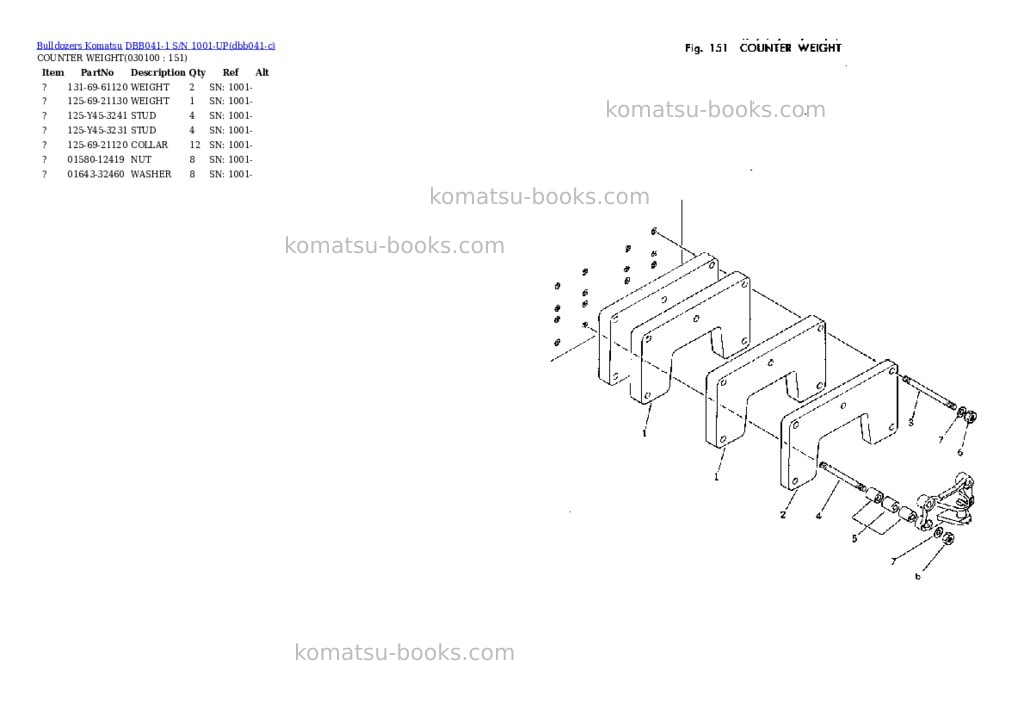 Komatsu dbb041-1 s/n 1001-up Parts catalog cover Page 10 Komatsu dbb041-1 s/n 1001-up Parts catalog cover Page 10