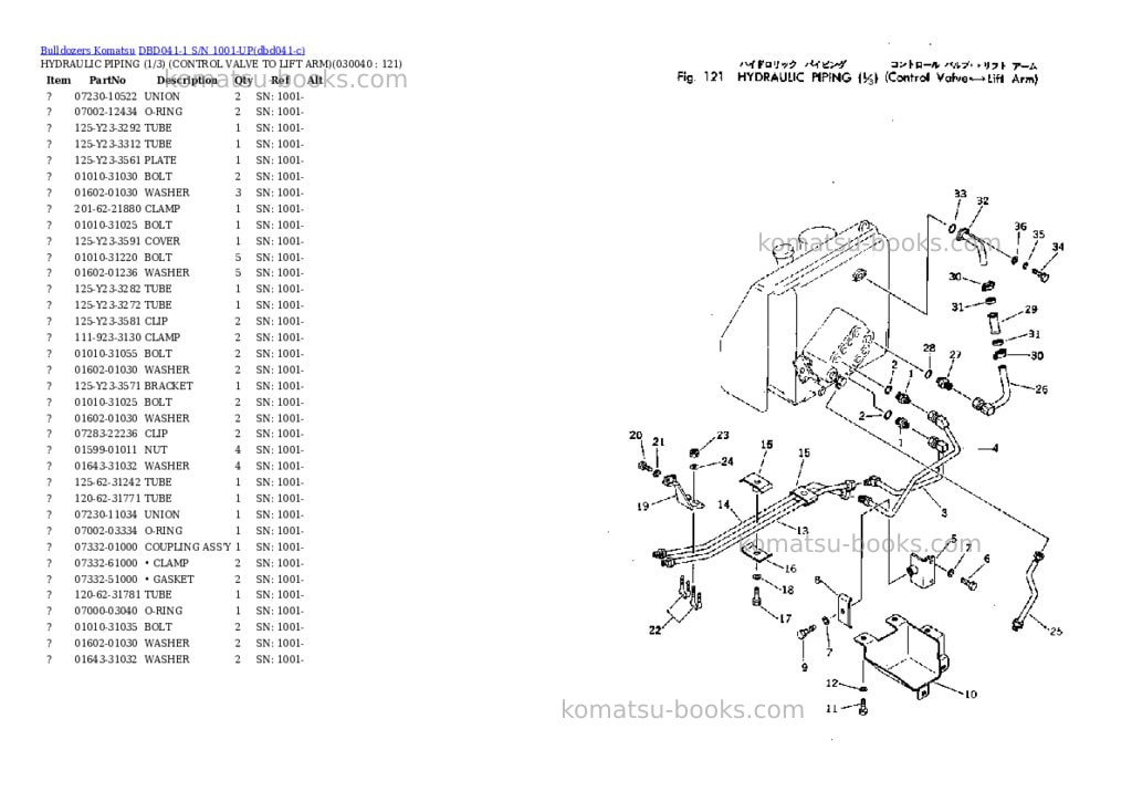 Komatsu dbd041-1 s/n 1001-up Parts catalog cover Page 3