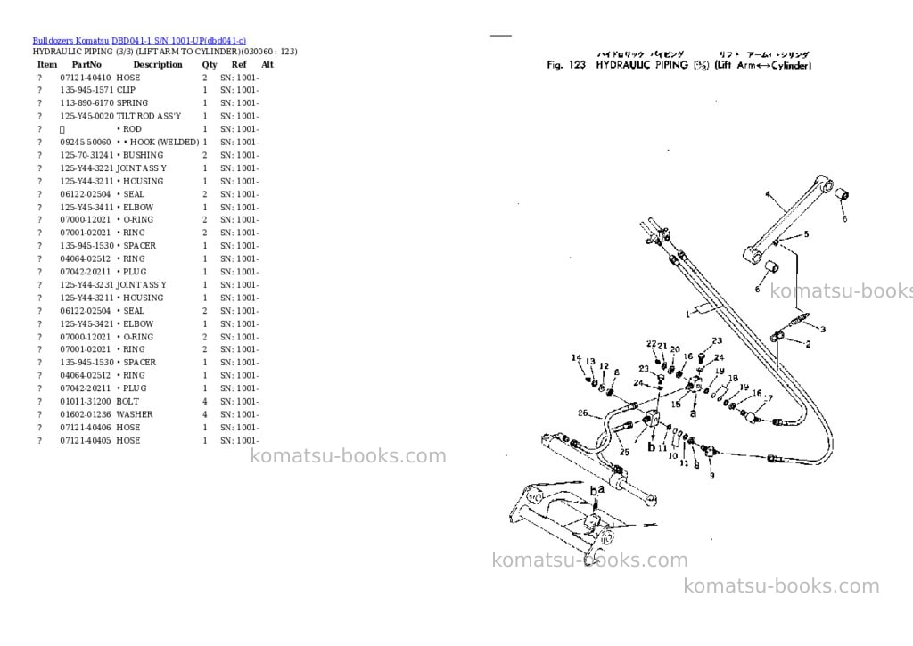 Komatsu dbd041-1 s/n 1001-up Parts catalog cover Page 5