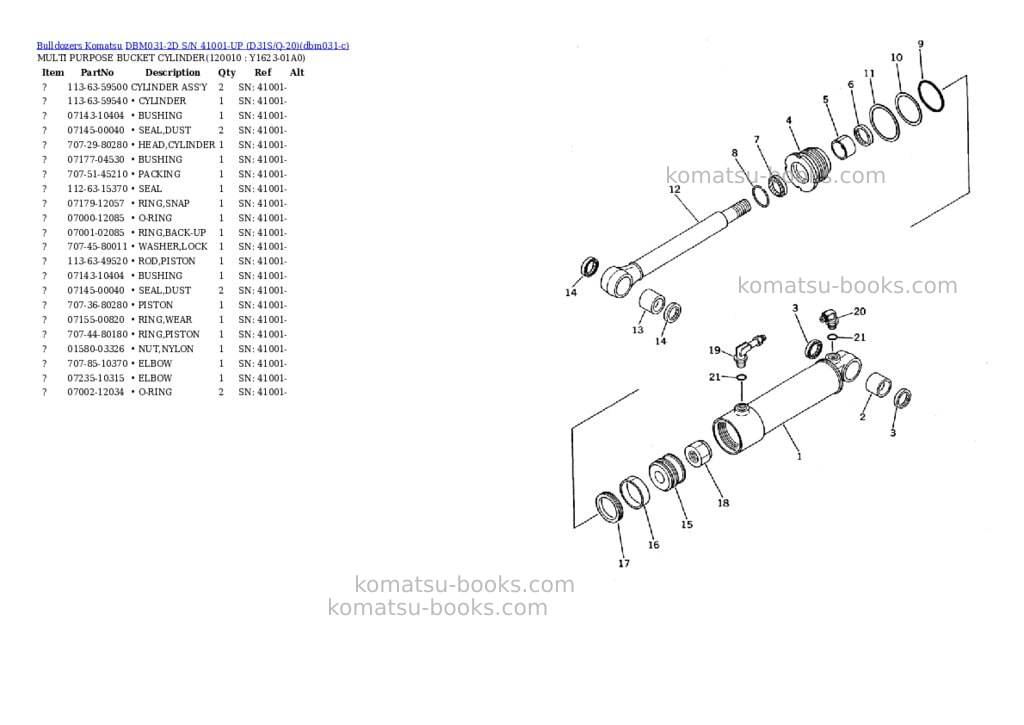 Komatsu dbm031-2d s/n 41001-up d31s/q-20 Parts catalog cover Page 7