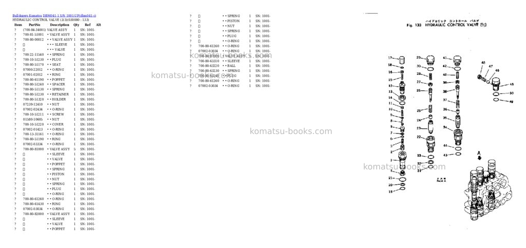 Komatsu dbm041-1 s/n 1001-up Parts catalog cover Page 8