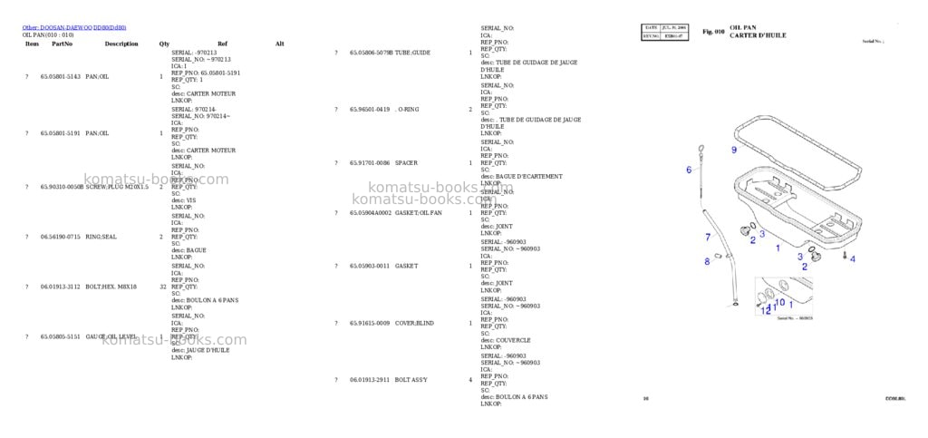 Komatsu DD80 Parts catalog cover Page 10 Komatsu DD80 Parts catalog cover Page 10