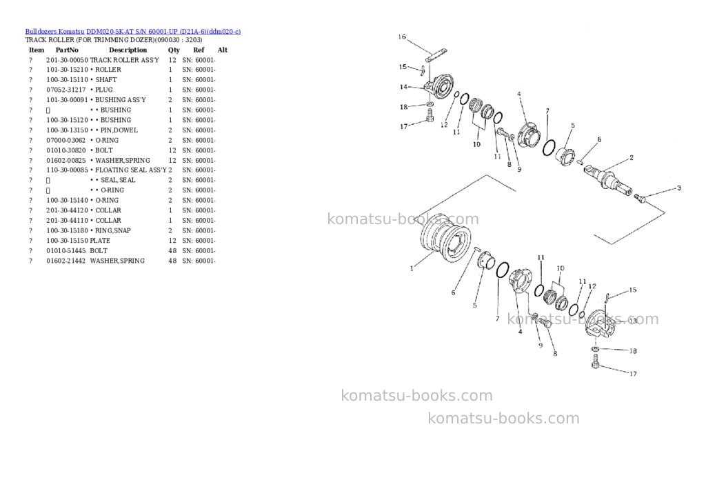 Komatsu ddm020-5k-at s/n 60001-up d21a-6 Parts catalog cover Page 11
