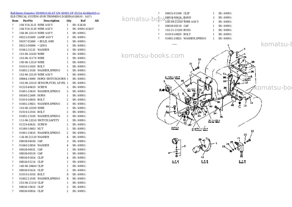 Komatsu ddm020-5k-at s/n 60001-up d21a-6 Parts catalog cover Page 3