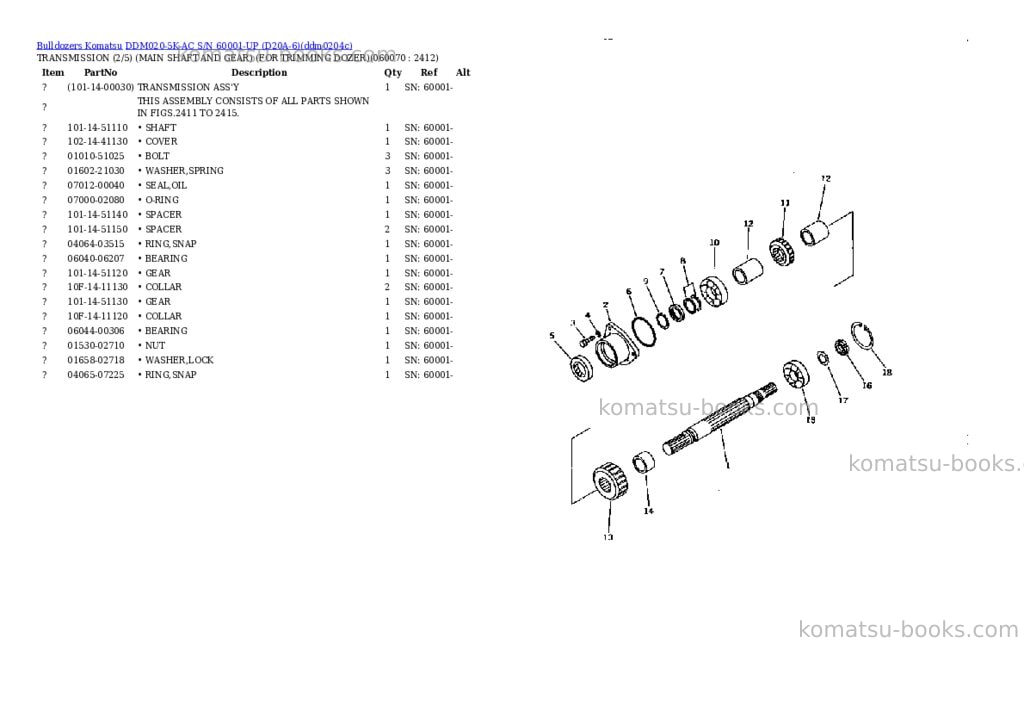 Komatsu ddm020-5k-ac s/n 60001-up d20a-6 Parts catalog cover Page 10