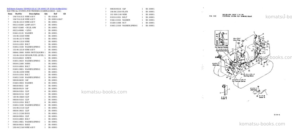 Komatsu ddm020-5k-ac s/n 60001-up d20a-6 Parts catalog cover Page 2