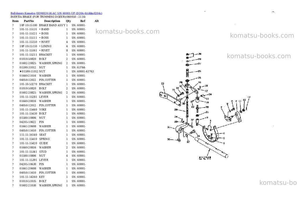 Komatsu ddm020-5k-ac s/n 60001-up d20a-6 Parts catalog cover Page 8