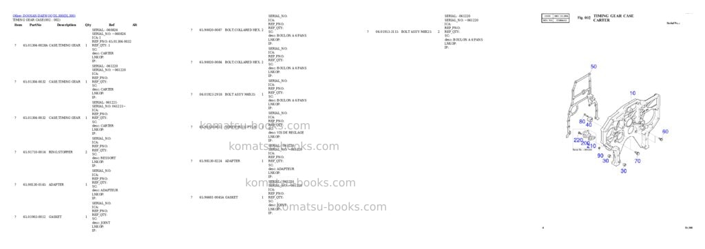 Komatsu DL300 Parts catalog cover Page 2 Komatsu DL300 Parts catalog cover Page 2