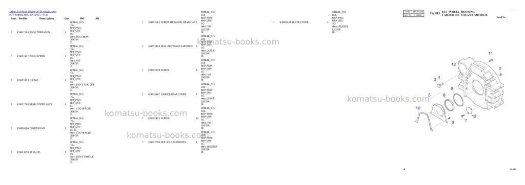 Komatsu DL400 Parts catalog cover Page 3 Komatsu DL400 Parts catalog cover Page 3