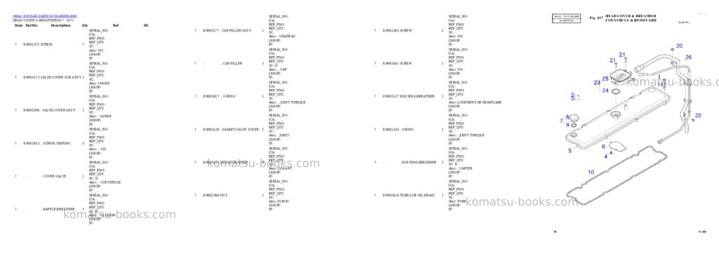 Komatsu DL400 Parts catalog cover Page 7 Komatsu DL400 Parts catalog cover Page 7